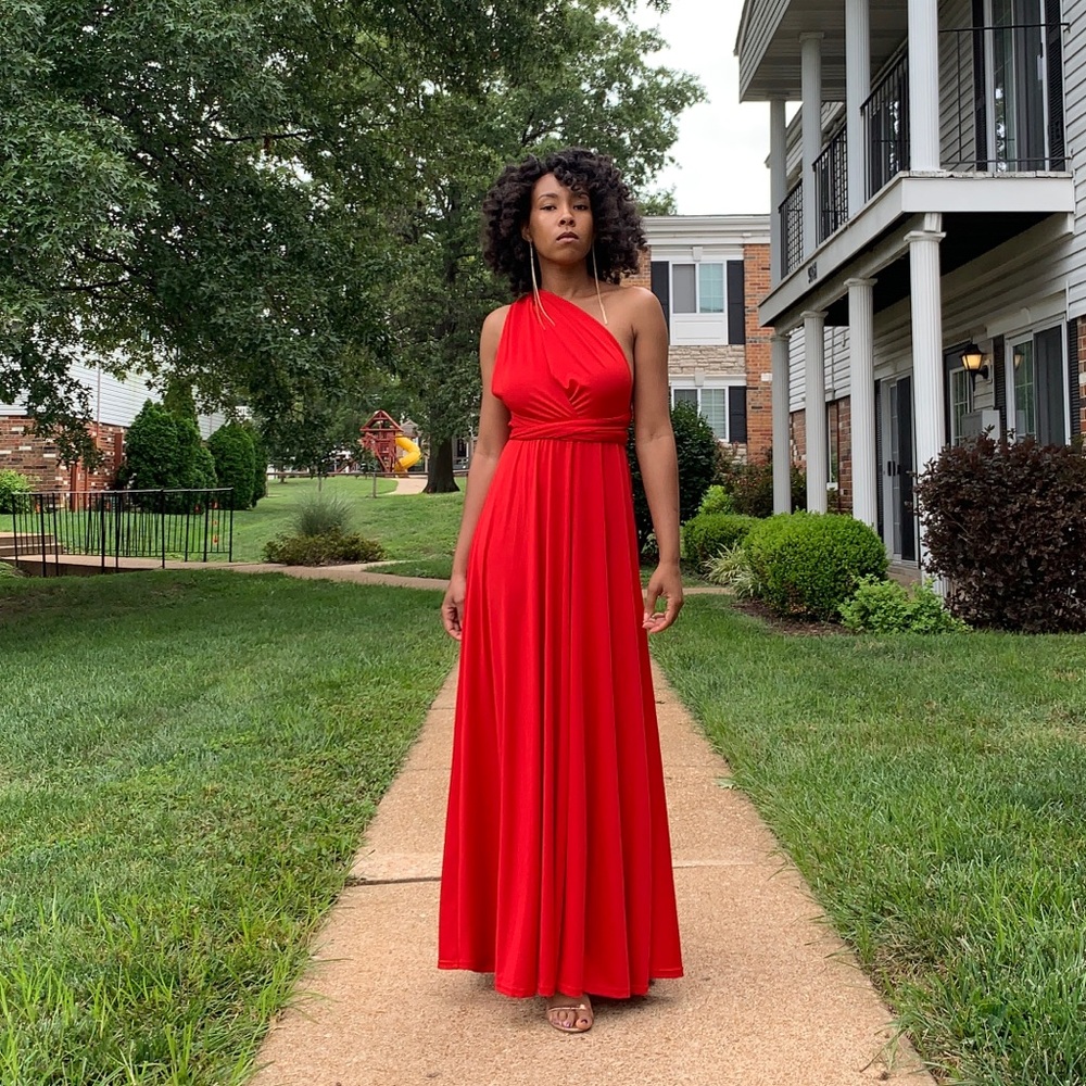 Red Multi-way Infinity Maxi Dress